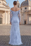 Off the Shoulder Ruffled Lilac Mermaid Prom Dress