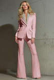 Shawl Lapel White 2-Piece Women Work Suits With Sequins