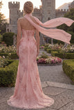Mermaid Strapless Blush Corset Prom Dress
