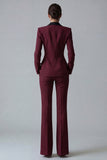 Dark Green Peaked Lapel 2 Piece Classic Women Suits