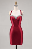 Beaded Corset Dark Green Homecoming Dress