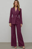 2 Piece Notched Lapel Slim Fit Navy Business Suit
