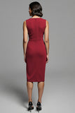 Grey Ruched Midi Dress with Slit