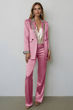 Dark Golden Beaded Peak Lapel 2 Piece Women Prom Suit