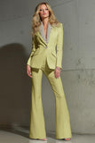 Shawl Lapel White 2-Piece Women Work Suits With Sequins