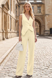 Sky Blue 2 Piece Sleeveless Slim Fit Women Suits