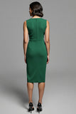 Grey Ruched Midi Dress with Slit
