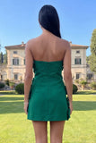 Strapless Blue Floral Homecoming Dress