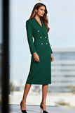 Black Peak Lapel Double Breasted Blazer Dress