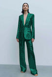 Gold Peak Lapel Sequined 2-Piece Women Prom Suits