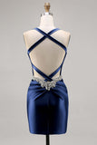 Beaded Corset Dark Green Homecoming Dress