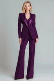 Red 2 Piece Shawl Lapel Slim Fit Work Suits