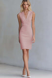 Ivory V Neck Bodycon Work Dress