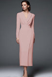 Ivory Sheath Work Dress With Long Sleeves