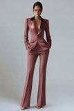 Dark Green Peaked Lapel 2 Piece Classic Women Suits