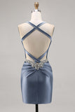 Beaded Corset Dark Green Homecoming Dress