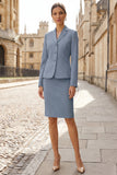 Light Yellow Notched Lapel 2 Piece Short Work Dress
