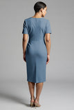 Ruched Champagne Bodycon Midi Dress