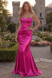 Green Mermaid Strapless Ruched Prom Dress