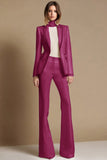 White 2-Piece Peak Lapel Prom Suits With Beading
