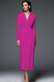Ivory Sheath Work Dress With Long Sleeves
