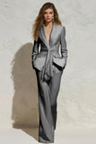 White 2-Piece Notched Lapel Women Business Casual Suits