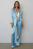 Dark Golden Beaded Peak Lapel 2 Piece Women Prom Suit