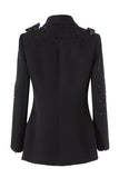 Black Shawl Lapel Beaded Sequin Prom Blazer With 3D Butterfly