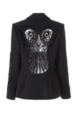 Shawl Lapel Black Beaded Women Prom Blazer With Sequins