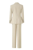 3 Piece Black Peak Lapel Women Business Casual Suits