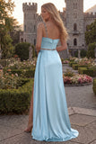 Sparkly One Shoulder Dark Green Ruched Prom Dress