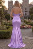 Green Mermaid Strapless Ruched Prom Dress