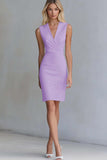 Ivory V Neck Bodycon Work Dress
