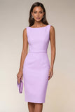 Ivory Bodycon Midi Work Dress with Slit