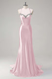 Sparkly Dark Green Mermaid Halter Corset Sequin Prom Dress