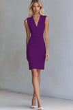 Ivory V Neck Bodycon Work Dress