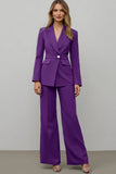 2 Piece Notched Lapel Slim Fit Navy Business Suit