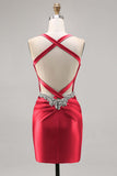 Beaded Corset Dark Green Homecoming Dress