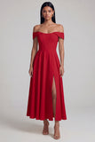 Off the Shoulder Corset A Line Satin Yellow Maxi Dress