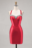 Beaded Corset Dark Green Homecoming Dress