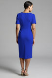 Ruched Champagne Bodycon Midi Dress
