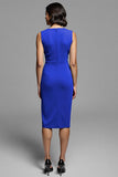 Grey Ruched Midi Dress with Slit