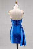 Bodycon Corset Beaded Navy Homecoming Dress With Sash