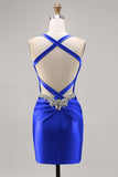Beaded Corset Dark Green Homecoming Dress