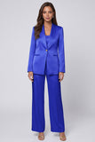 Shawl Lapel Light Blue 2 Piece Single Buckle Women's Suits