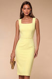 Bodycon Navy Spaghetti Straps Midi Work Dress