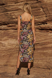 Sparkly Printed Sheath Black Wedding Guest Dress