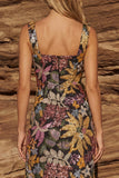 Sparkly Printed Sheath Black Wedding Guest Dress