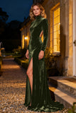 Navy Velvet Cut Out High Neck Maxi Holiday Party Dress With Slit